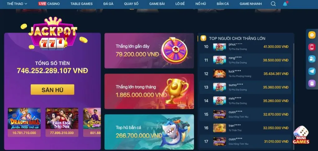 Cá cược thể thao tại 7777x Nổ Hũ